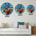 thumbnail image 4 of Designart 'Three Boats In The Harbor' Nautical & Coastal Wall Clock, 4 of 5