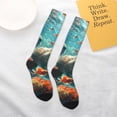 thumbnail image 4 of Daiia Sports Socks Underwater Swimming Guinea Pig Printed Novelty Crew Socks for Men Women Knee High Socks Cotton Socks Soft & Breathable Support Unisex Socks, 4 of 9