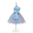 thumbnail image 4 of Odeerbi Girls Dress Baby Girls Clothes Toddler Color Net Yarn Bowknot Birthday Party Flowers Gown Kids Dresses Blue, 4 of 9