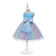 thumbnail image 4 of Vestido Para Niñas, Ropa Para Niñas Pequeñas, Hilo De Red De Color Para Niños Pequeños, Lazo, Fiesta De Cumpleaños, Vestido De Flores, Vestidos Para Niños, Azul Odeerbi  LM103-8654, 4 of 9