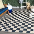 thumbnail image 2 of SAFAVIEH Courtyard Talbot Checkered Indoor/Outdoor Area Rug, Navy/Beige, 4' x 5'7", 2 of 8