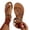 Brown, variant on ZACPNCV Womens Boho Flat Flip Flops Ethnic Print Round Toe Elastic Back Strap Summer