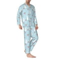 thumbnail image 2 of KLL Easter Rabbit Sleepwear Mens Flannel Pajamas,Long Cotton Pj Set, 2 of 7