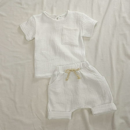 

DancePeanut Organic Cotton Baby Clothes Set Summer Casual Tops Shorts For Boys Girls Set Unisex Toddlers 2 Pieces Kids Baby Outifs Clothing