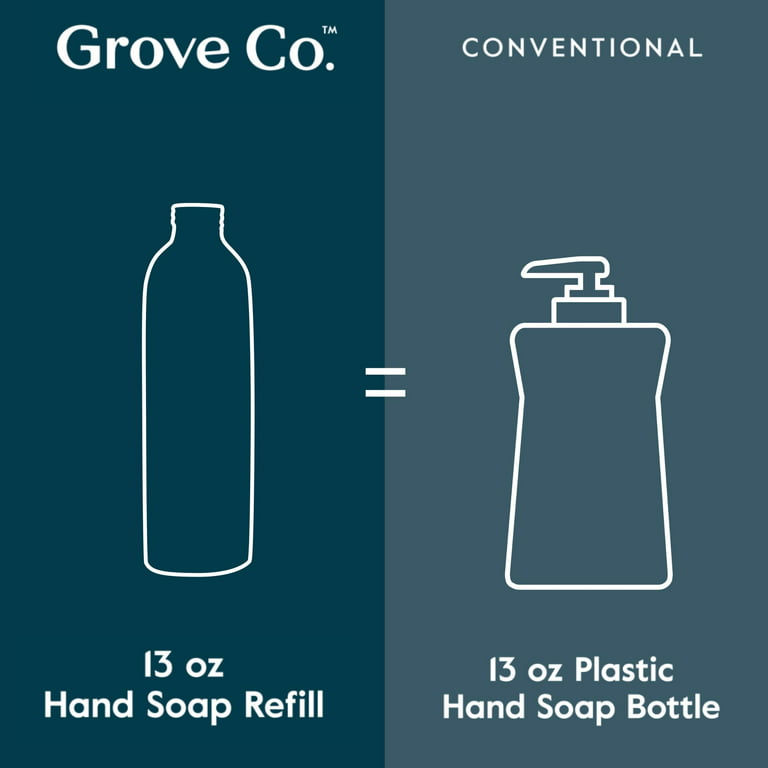 Grove Co. Tub and Tile Cleaner Refill Concentrate (2 x 1 Fl Oz) + 1 x  Reusable Glass Spray Bottle (16 Oz) Plant-Based Cleaning Supplies Bundle,  No