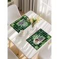 thumbnail image 5 of St. Patrick's Day Placemats Set of 6, Spring Green Truck Clovers Flowers Plaid Placemats for Dining Table, Place Mats for Kitchen Tabletop, Waterproof Wipeable Dining Table Mats Set, 5 of 9