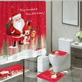 thumbnail image 4 of HomeKingdee 4 Pcs Merry Christmas Shower Curtain Sets with Non-Slip Bathroom Rugs, Lid Toilet Cover, Bath Mat, Shower Curtain Christmas Bathroom Decor, 4 of 4