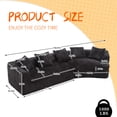 thumbnail image 5 of MOONMISS Boucle Upholstered Oversized 3 Seater Comfy Sofa with Unique Double Seat and Corner Construction-Black, 5 of 5
