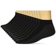 thumbnail image 1 of Calcetines Hanes X-Temp acolchados invisibles, paquete de 12, negros, talla US 6, 1 of 1