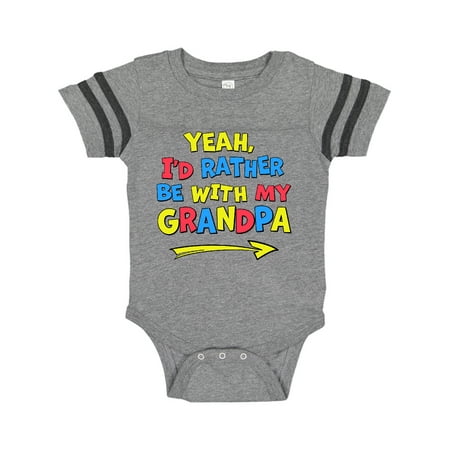 

Inktastic Yeah I d Rather be with My Grandpa in Red Yellow and Blue Gift Baby Boy or Baby Girl Bodysuit