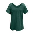 thumbnail image 4 of OSOLU Women Fashion V-Neck Solid Color Short Sleeve Casual Loose T-Shirt Tshirts Tee For Women Cozy Dailywear, 4 of 4