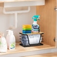 thumbnail image 2 of Wetheny Trash bag holder with Bamboo Top and Mesh Bottom, Stackable Garbage Bag Holder Dispenser Under Sink, Wall Mounted Storage for Kitchen Laundry Organizers, Black, 2 of 7