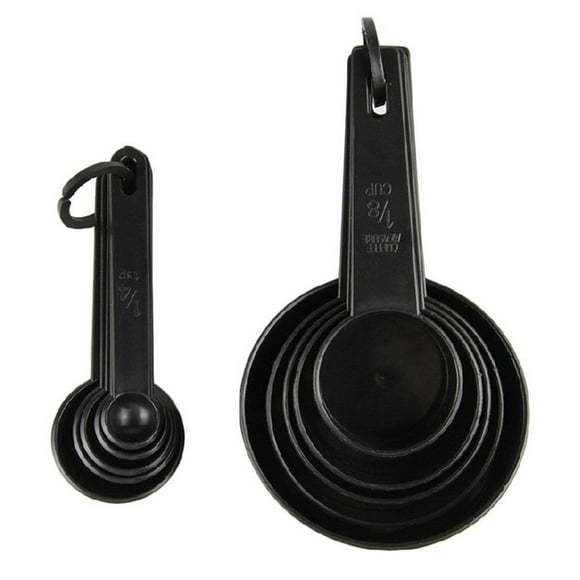 TIMIFIS Food Scale Kitchen 10Pcs Black Plastic Measuring Spoons Cups Set Tools Measure For Baking Coffee