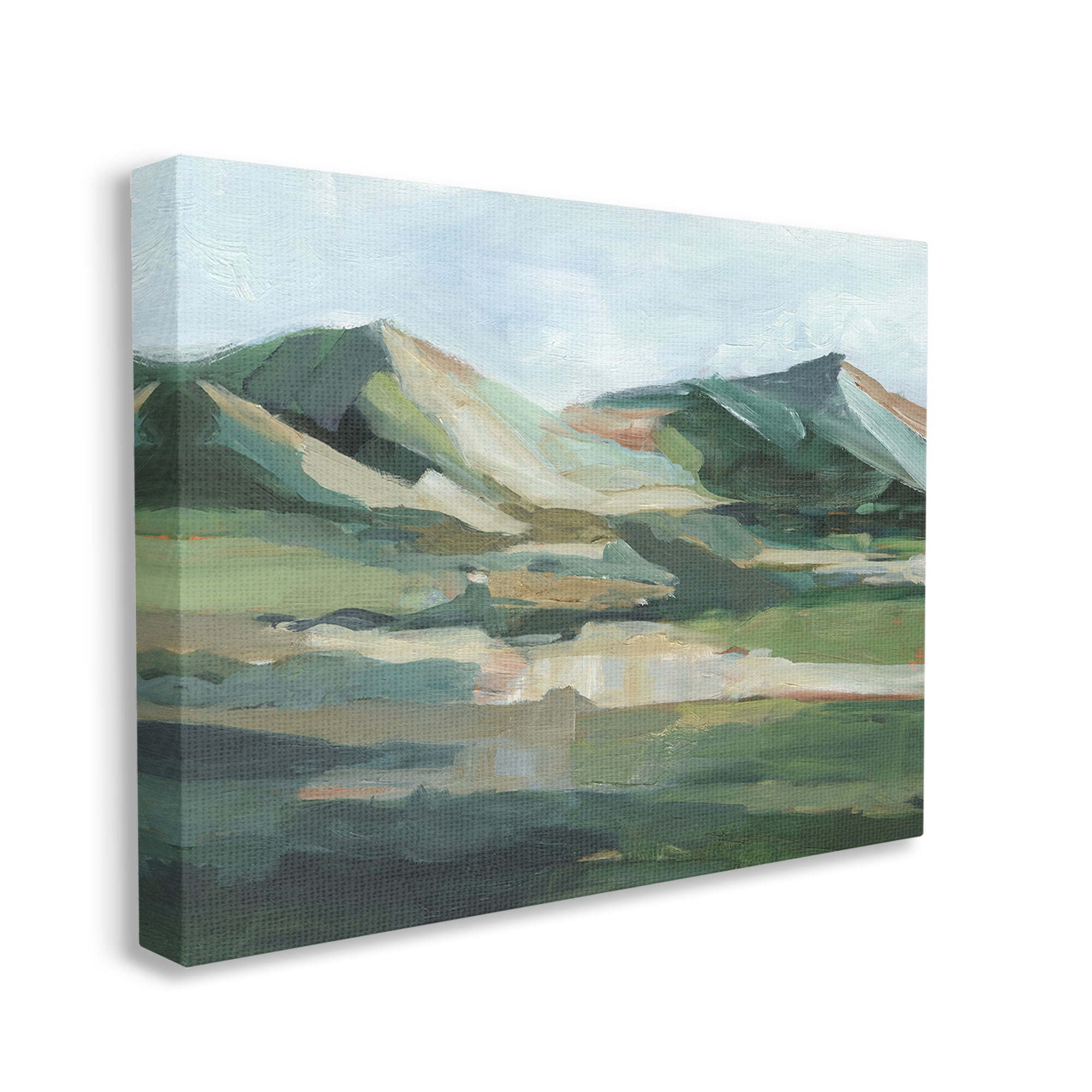 Stupell Industries Brushed Mountain Peaks Landscape Painting Gallery Wrapped Canvas Art Print Wall Art, 20 x 16