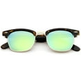 thumbnail image 2 of zerouv - premium half frame colored mirror lens horn rimmed sunglasses 50mm - 50mm, 2 of 5
