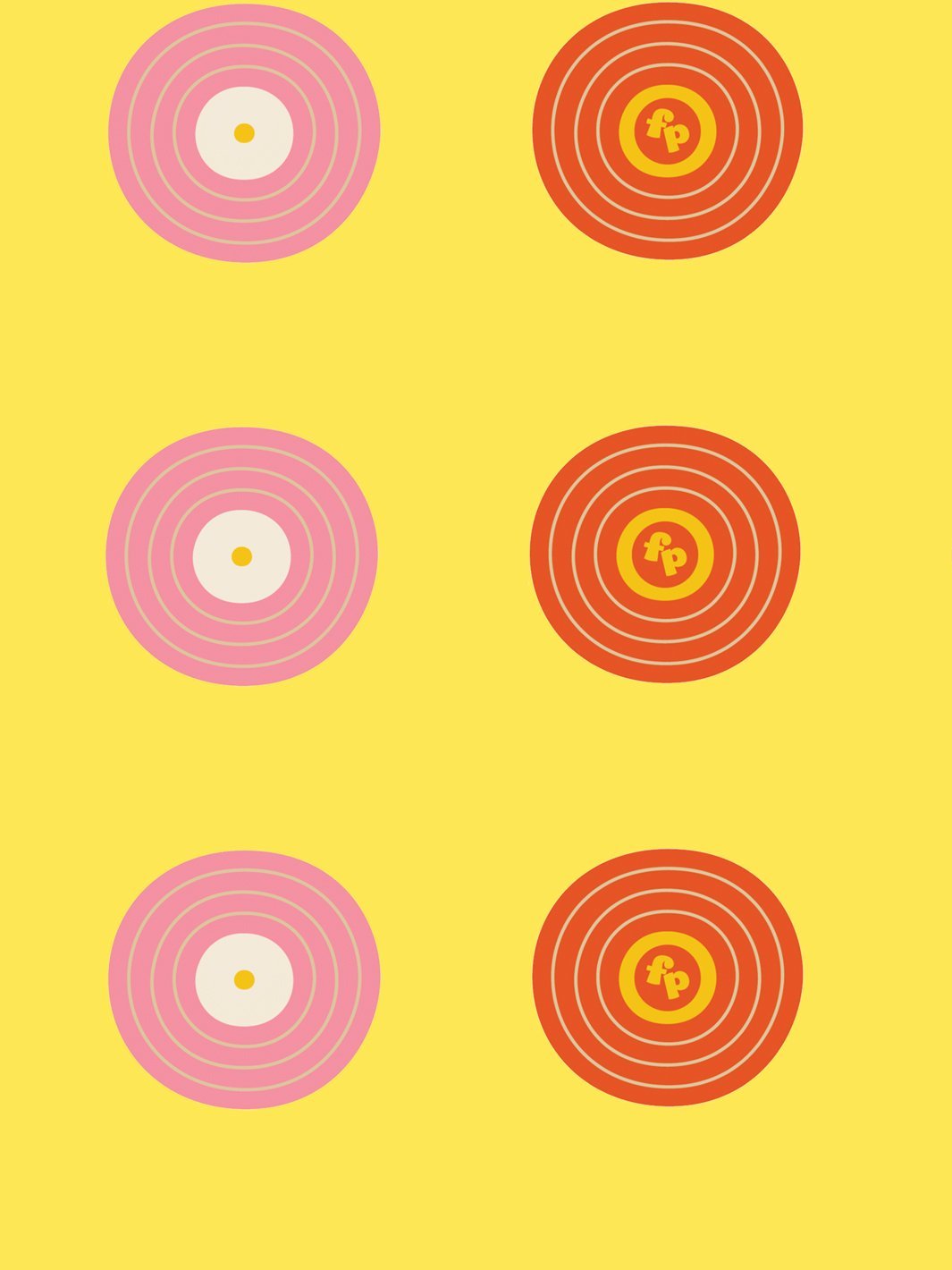 Records Removable Vinyl Wallpaper By Fisher-Price - Yellow