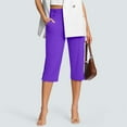 thumbnail image 6 of 2025 Women's Stretch Capri Pants - High-Waisted Office Work & Yoga Dress Crop with Pockets (Breathable Summer Casual Slacks), 6 of 7