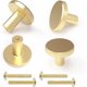 thumbnail image 1 of Pomos de latón para armarios, pomos redondos dorados de latón macizo para cajones, pomos de latón para puertas de un solo orificio de 28 mm de diámetro, tiradores de cajones para cocina, her, 1 of 5
