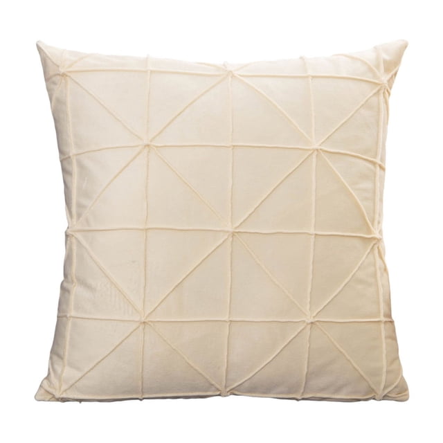 Lumbar Support Pillow Velvet Check Design 52 cm x 52 cm Soft Polyester Filling for Bed Headboard Sofa and Floor Use