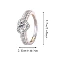 thumbnail image 2 of Silver Rings for Women Open Finger Heart Jewelry with Cubic Zirconia for Daughter Adjustable Rings, 2 of 3