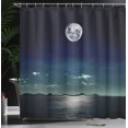 thumbnail image 4 of Ambesonne Ocean Shower Curtain, Full Moon in the Sea, 69"Wx70"L, Black Navy, 4 of 5