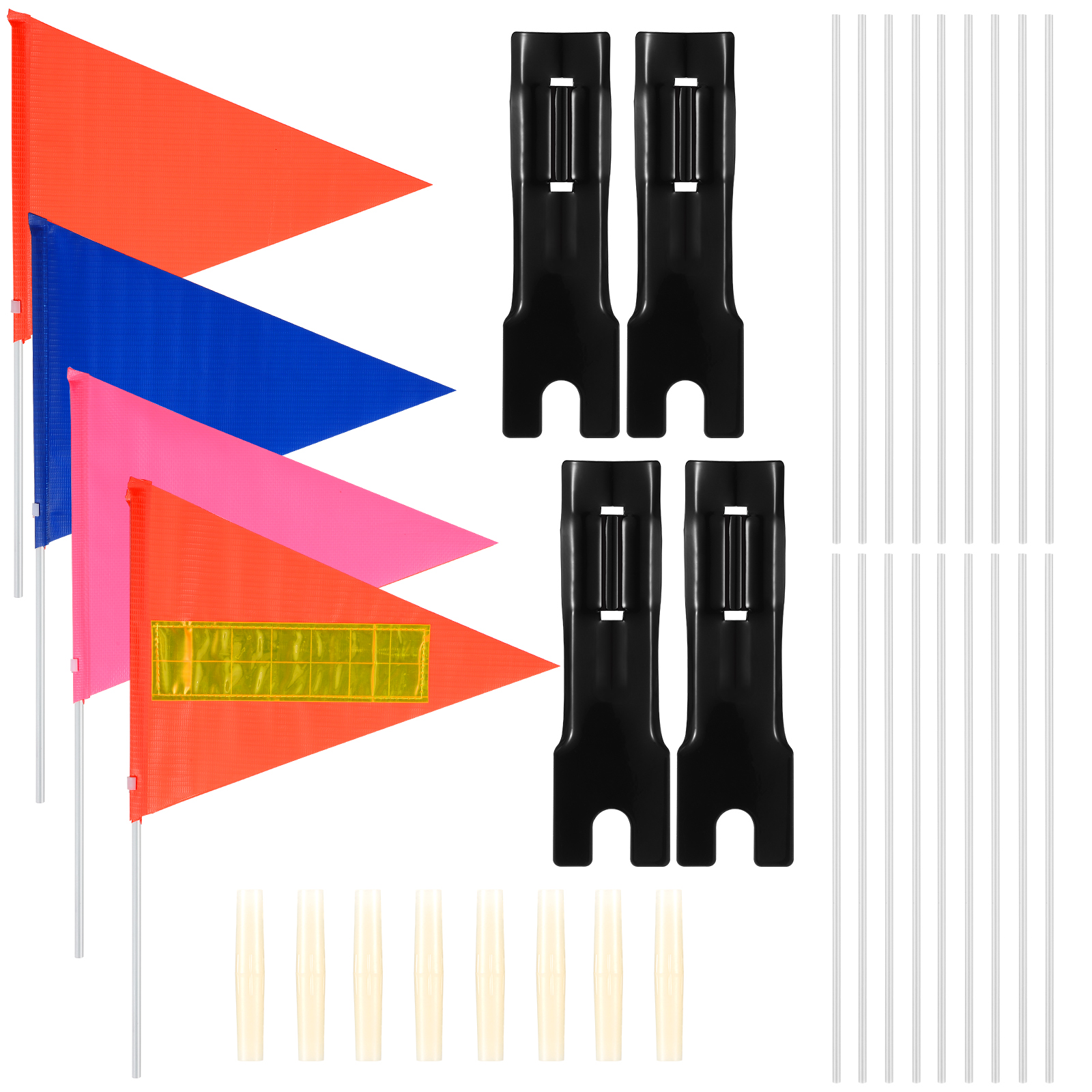 1 Set Bike Safety Flag Kids Bike Trailer Flag with Flagpole Mounting