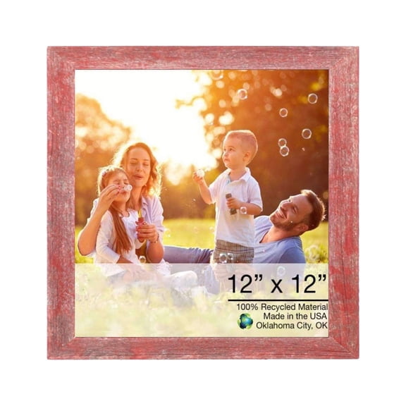 20" x 24" Rustic Farmhouse Red Wood Frame