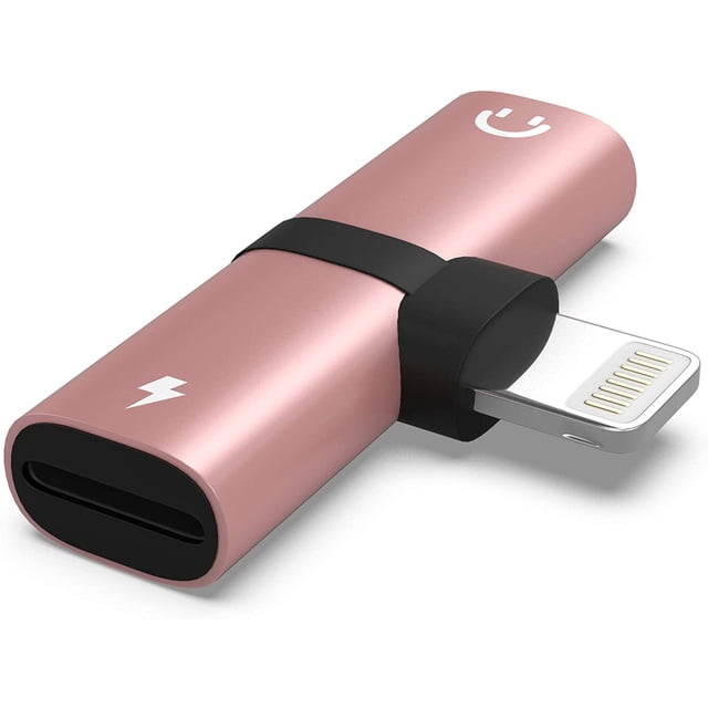Headphone Adapter Charging Adapter Compatible With Iphone Xs, Xr, Xr Max, X, 8, 8 Plus, 7, 7 Plus, Ipad 4, Pro, Mini, 2 - In Rose