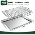thumbnail image 2 of Jelly Roll Pan with Cooling Rack Set [2 Baking Pans + 2 Baking Racks], CEKEE Stainless Steel Baking Sheet Tray with Wire Rack Set, Commercial Quality, Rust Proof & Nonstick, Size 15.94 x 12 x 1 Inch, 2 of 7