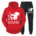 thumbnail image 3 of Trajes para hombre con estampado de "I Love Dachshunds", sudaderas con capucha y pantalones con letras de animales divertidos, conjuntos de 2 piezas, sudaderas casuales para amantes de los perros salc, 3 of 5