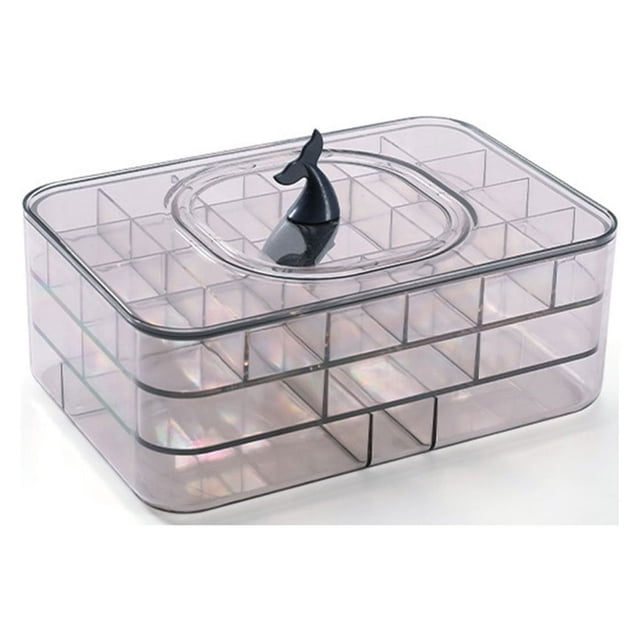 POINTERTECK Boîte de Rangement pour Bijoux Transparente pour Femmes Grande Capacité Boîtes à Bijoux pour Collier Boucles d'Oreilles Élastiques à Cheveux