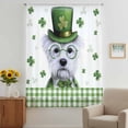 thumbnail image 2 of St. Patrick's Day Sheer Curtains 72 Inches Long, Cute Puppy Shamrock Hat Dog Green Plaid Light Filering Curtains, Breathable Simi Curtain Privacy Drapes for Living Room Bedroom Window Treatment, 2 of 9