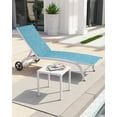 thumbnail image 2 of Aluminum Outdoor Side Table, Pool Lounge Chair Side Table, Weather Resistant Small Square Coffee End Table for Patio, Yard, Garden, Porch, Deck, Indoor, Outdoor (White), 2 of 8