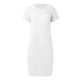 thumbnail image 4 of Women Fashion Casual Lace Splicing Round Neck Solid Short Sleeve Dress Womens plus Size Summer Dresses Womens Dresses Fall Midi Dress for Women Casual Stripped Dress Woman Dresses for Women Casual, 4 of 4