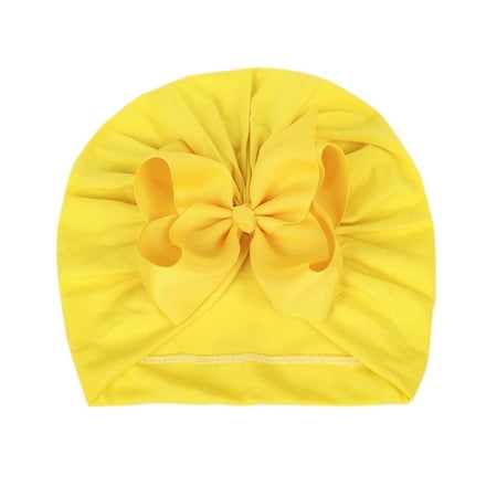 

EUBUY Bow Baby Pullover Cap Yellow (Bow) for Babies and Children