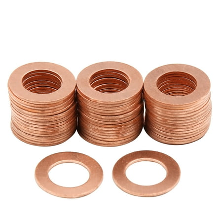 

12mm Inner Dia Copper Flat Washers Car Engine Sealing Gaskets Rings 50pcs