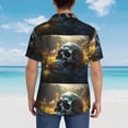 thumbnail image 4 of Fuzoiu Flower Field Skull Print Hawaiian Shirt for Men, Summer Beach Casual Short Sleeve Button Down Shirts, Men’s Beach Summer Shirts with Pocket,XX-Large, 4 of 7