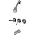 thumbnail image 1 of Kingston Brass KB2238YL Three Handle Tub Shower Faucet Satin Nickel, 1 of 1