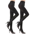 thumbnail image 1 of G&Y 2 Pares de Medias Semiopacas para Mujer - Pantimedias Superiores de Control de Microfibra 70D, 2 Negros, XL, 1 of 7