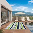 thumbnail image 2 of Green Gray Striped Outdoor Rug 3x5 Ft, Non Slip Washable Area Rug, Farmhouse Stripes Modern Abstract Art Patio Rugs Carpet Runner, Large Floor Mat for Indoor/Outdoor Deck Porch Camping, 2 of 8