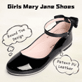 thumbnail image 2 of FUPPIA Girls Dress Shoes Girls Mary Janes Shoes Low Heel Princess Flats Wedding Party School Black Little Kid 12, 2 of 5