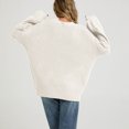 thumbnail image 5 of Edvintorg Womens Sweater Crew Neck Long Sleeve Casual Pullover Knit Sweaters Fall Winter Womens Fashion Beige S, 5 of 6
