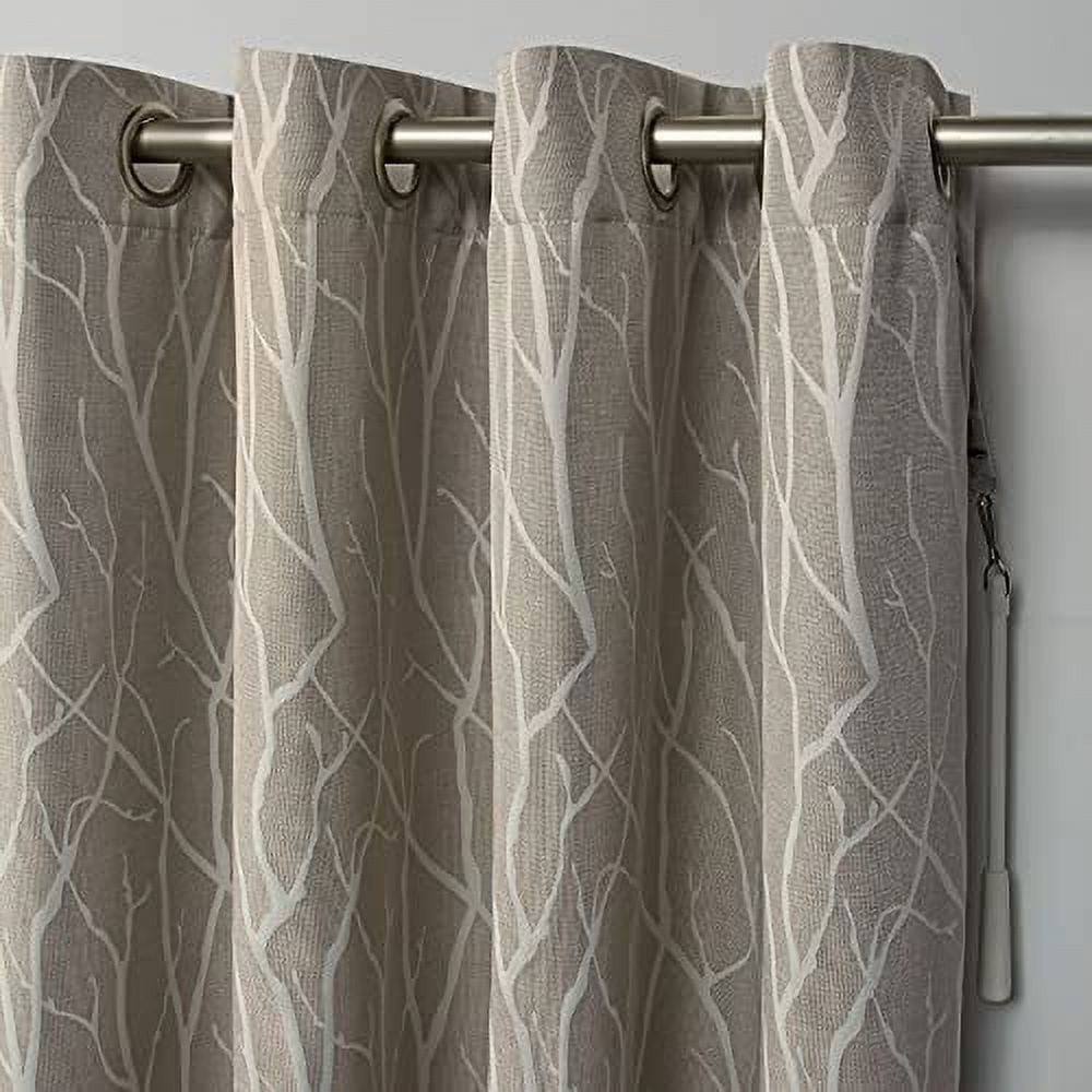 Exclusive Home Forest Hill Patio Room Darkening Blackout Grommet Top Patio Curtain Panel, 108"x96", Natural