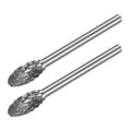 thumbnail image 1 of Fresas de carburo de doble corte, fresas rotativas en forma ovalada con vástago de 1/8" y cabeza de 1/4" para muelas de die, 2 piezas, 1 of 3