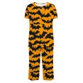 thumbnail image 4 of Tnhcen Fall Halloween Women's Pajama Set 2 Piece Short Sleeve Round Neck Button Down Top with Pockets and Capri Pants Holiday Printed Nightgown Loungewear Soft Stretch Plus Size S-3XL, 4 of 6