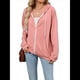 thumbnail image 1 of Sudadera con Capucha Informal con Cremallera para Mujer, Cómoda, Holgada, de Larga, Color Liso, con Bolsillos. Rosa S, 1 of 10