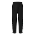 thumbnail image 5 of ZMHEGW Men's Tear Basketball Pants High Split Snap Button Casual Post Sweatpants With Pockets, 5 of 6