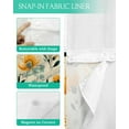 thumbnail image 3 of No Hook Shower Curtain with Snap in Liner, Vintage Flowers Blue Yellow Floral Linen Hotel Shower Curtains for Bathroom, Washable Shower Curtain Liner Set with Mesh Top Window, 72"x72", 3 of 6