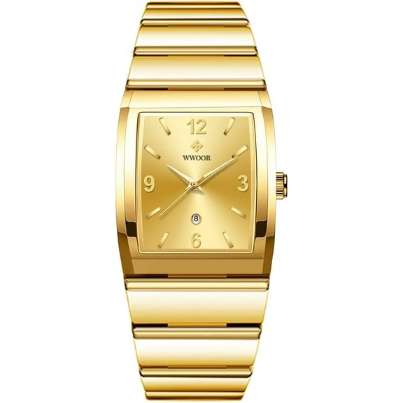 Square Watch for Men and Women - Stainless Steel With Date - Casual Men's Watches