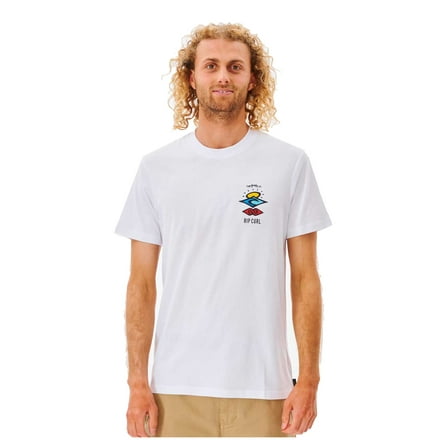 Rip Curl Search Icon Short Sleeve T-Shirt White men in size Medium